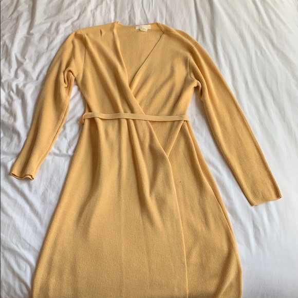 pale yellow wrap dress